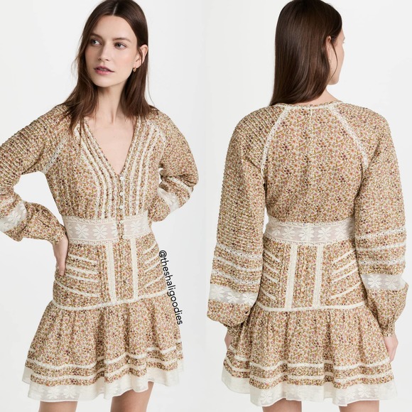 VERONICA BEARD Addilyn Dress Floral Lace Trim Mini - Picture 3 of 10